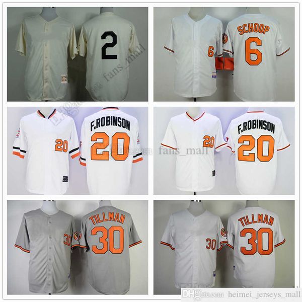 Film Mitchell et Ness Baseball Jersey Vintage 30 Chris Tillman Jersey 2 JJ Hardy 6 Jonathan Schoop Cousu Respirant Sport Vente Haute