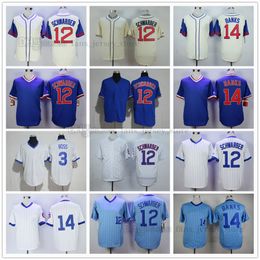 Film honkbalshirts Kyle 12 Schwarber Ernie David 3 Ross 14 Banks Vintage Jersey Ademend Sport Sale