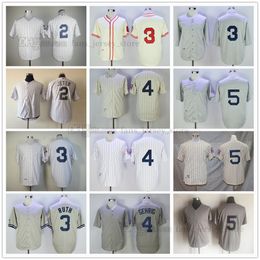 Film Baseball Jerseys 2 Derek Jeter 3 Babe Ruth 4 Lou Gehrig 5 Joe DiMaggio 1939 Cousu Respirant Sport Vente Haute Qualité Homme