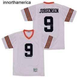 Película New Hanover Football High School 9 Sonny Jurgensen Jersey Hombres Equipo Color Blanco Hip Hop Para fanáticos del deporte Bordado Transpirable Algodón puro Universidad