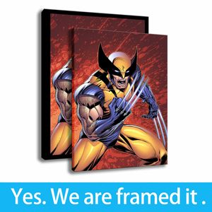 Póster de película, lienzo artístico, impresión HD, pintura de Wolverine, decoración de habitación para niños, arte enmarcado, listo para colgar, personalización de soporte