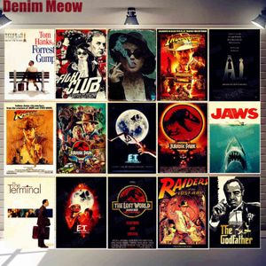 Film Posters Film Plaque Vintage metalen tin borden Cafe Bar Cinema Decor E.t. Jaws Jurassic Park Retro Schilderij Muursticker N311 H1110