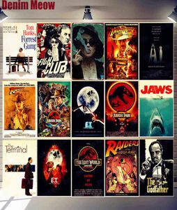 Filmposters Film Plaque Vintage Metal Tin Signs Cafe Bar Cinema Decor Et Jaws Jurassic Park Retro Painting Wall Sticker N311 H9473872