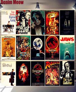 Filmposters Film Plaque Vintage Metal Tin Signs Cafe Bar Cinema Decor Et Jaws Jurassic Park Retro Painting Wall Sticker N311 H6931545