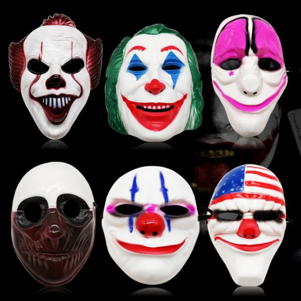 Film Effrayant Masque En Plastique Dur Perruque Costume De Fête Clown DC Masque Le Chevalier Noir Cosplay Horreur Joker Masque Prop Halloween FY7941 P0924