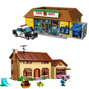 Filmserie The Simpson Kwik-e-Mart House Model StreetView Building 71006 71016 BLOKKEN Bakstenen Toys Kid Birthday Gift
