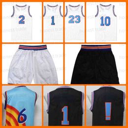 Film Space Basketball Vintage Jersey Shorts 10 Lola 1 Bugs White Flint Tropics # 33 Jackie MOON NCAA Rétro Maillots cousus Shorts Sportswea