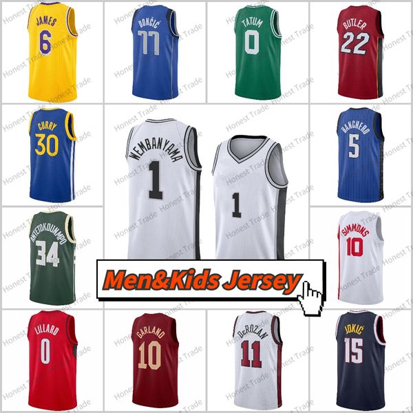 Nouveau maillot de basket Banchero Wembanyama Giannis Jayson Tatum Mikal Bridges Garland Mitchell Green james Durant 2 Shai Gilgeous-Alexander Curry Butler Randle Men