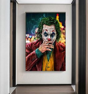 Pintura al óleo sobre lienzo del Joker, estrella de cine, impresiones, broma, arte cómico, pintura, cuadros de pared para sala de estar, decoración del hogar, 4752107