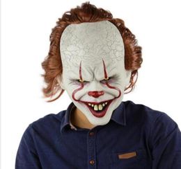 Film Stephen King039s It 2 Joker Pennywise Masker Volledig Gezicht Horror Clown Latex Masker Halloween Party Horrible Cosplay Prop GB8409589176