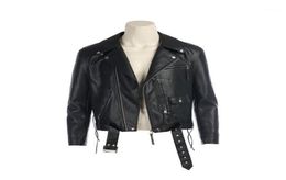 Film Terminator 2 T800 Cosplay Kostuums Terminator Jassen Zwart PU Leren Jas Motorjas voor Mannen kleding12012795