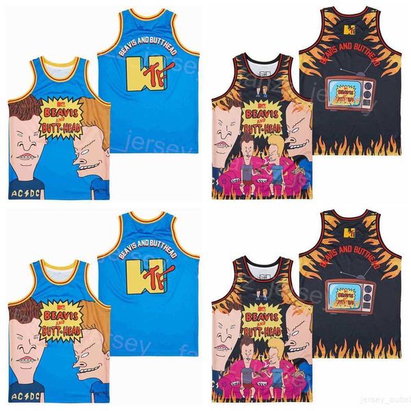 Film The House Down Jerseys Basketball Film Beavis and Butt-Head Do America Retro 1996 College For Sport Fans Respirant Stitched Team Pullover HipHop High School