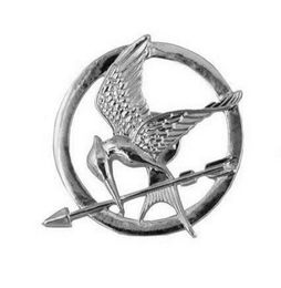 Broche du film The Hunger Games Mockingjay, broche oiseau et flèche plaquée argent, 2137762