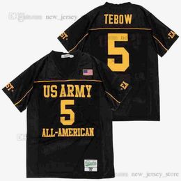 Movie Tim Tebow # 5 Alle Amerikaanse Jersey Red White Custom DIY Design Stitched College Football Jerseys