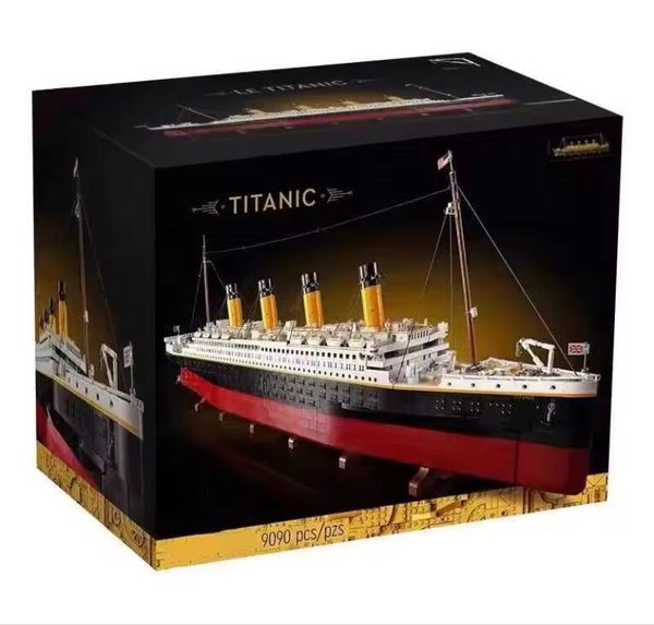 Película Titanic Gran Crucero Barco Barco de barco Modelo de vapor Jumbo Diy Asamblea de ladrillos Juguetes de construcción de bloques de construcción