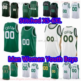 Personnalisé S-6XL Nouveau Basketball 0 Jayson Tatum Jersey Cousu 4 Jrue Holiday 8 Kristaps Porzingis 7 Jaylen Brown Derrick White Grant Williams Payton Pritchard Maillots