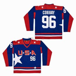 Filmversie Canada Charlie Conway 96 Team USA Hockey Jerseys gestikt Jersey