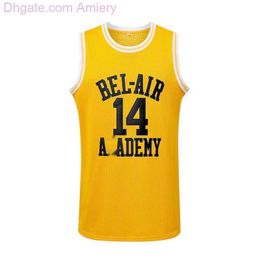 Version du film Will Smmith Vêtements de jogging n ° 14 maillot de basket-ball noir jaune vert n ° 25 jaune sport hommes gilet hauts panier de vêtements