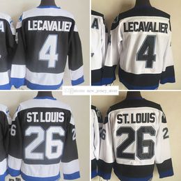 Maillot de Hockey rétro CCM, film rétro, broderie 4 VincentLecavalier 26 MartinStLouis, maillots Vintage, noir et blanc, 1992 – 1999