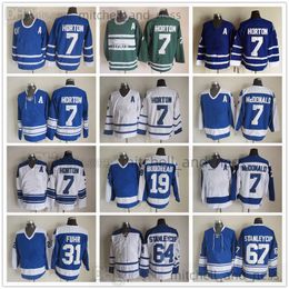 Film Vintage Hockey Jersey Rétro CCM Broderie 7 Bill Barber Jersey 19 Bruce Boudreau 31 Grant Fuhr # 64 67 Stanleycup Maillots