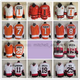 1 Bernie Parent All-Satr Movie Vintage Hockey Jersey Retro CCM Embroidery 7 Bill Barber 8 Dave Schultz 28 Claude Giroux 11 Daniel Alfredsson 19 Jason Spezza Chris Neil