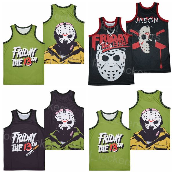 Film Voorhees Jason Jersey Basketball Vendredi 13 VENDREDI CRYSTAL LAKE Chemise Pour Les Amateurs De Sport Respirant Broderie Pur Coton Équipe Noir Rétro HipHop Été