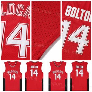 Film Wildcats High School 14 Troy Bolton Jerseys College Basketball University Ademend Pure Cotton voor sportfans All-gestikte team Red Shirt Size S-XXXL NCAA