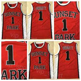 Movies Basketball Fredo Starr Sunset Park Jerseys 1 Shorty College University Uniform Adem voor sportfans Pure katoenteam kleur rood gestikte shirt NCAA