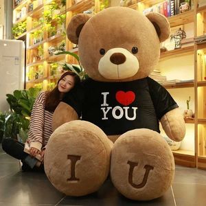 Movies TV Plush Toy 100cm pluche speelgoed teddybeer gigantische t -shirt zachte knuffels kussen poppen grilfriend kinderen vrouw verjaardag valentijnsdag decor 240407