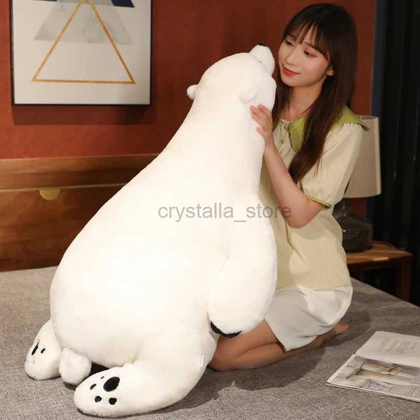 Films TV Toy en peluche 110cm Géant blanc Polar ours en peluche Jouets bel ours de glace Poupées de coussin en peluche Beau cadeau d'anniversaire 240407