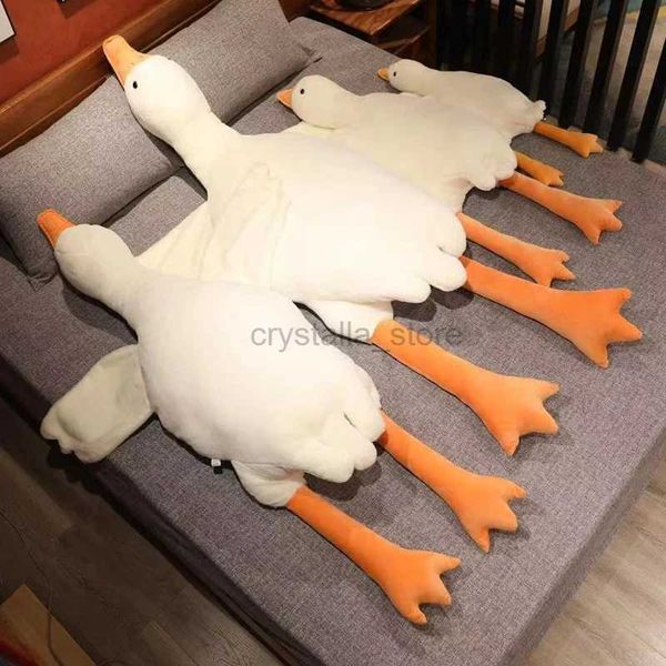 Films TV Toy en peluche 50-160 cm Big Big White Goose Toys Big Duck Duck Poll Soft Animal Sleeping Cushion Coussins de Noël pour les enfants et les filles 240407