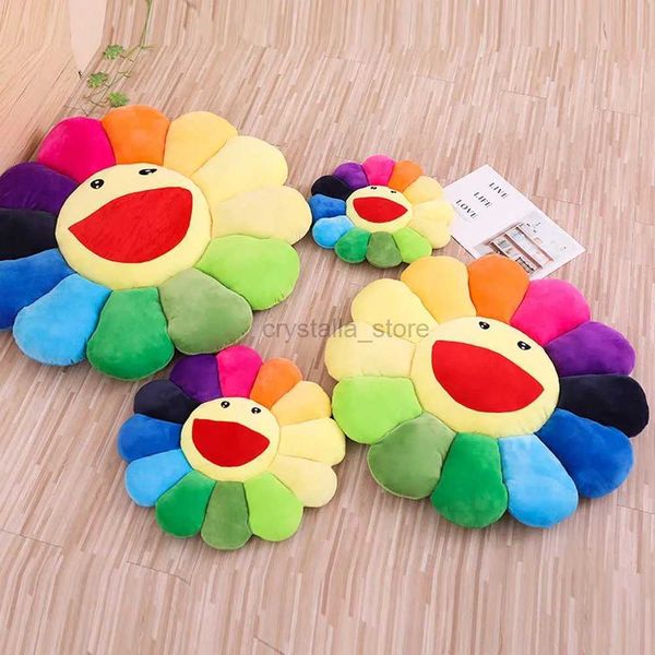 Películas TV Lave Toy 55cm Kawaii Smile Cara de girasol Sun Flower Flowed Toy Doll Cushion Mat de Sostenía de almohada Home Bedroom Decoración Auto Decoración de niñas 240407