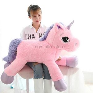 Películas TV Plush juguete 80-110cm Toyadores de unicornio blanco Gigante Animal relleno Caballo suave Sofornio Peluche Doll Gift Props 240407