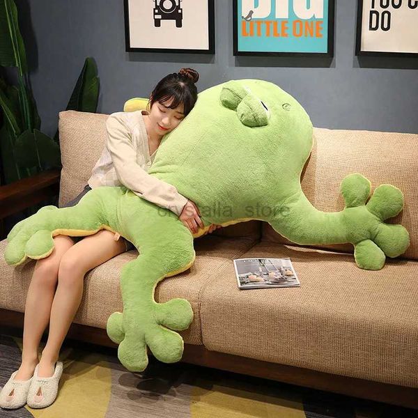 Películas TV Lave Toy Big Green Frog Real Life Simulación de juguetes Froves Lingnet Llughed Soft Cartoon Animal Almohada Cumpleaños de Navidad para niños 240407