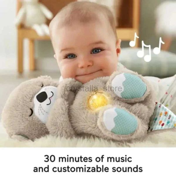 Films TV Toy en peluche respirant Otter Sleep Sleep Plux Toy Playmatemate Otter Baby Plush Toy avec son léger nouveau-né Baby Baby Baby Gift 240407