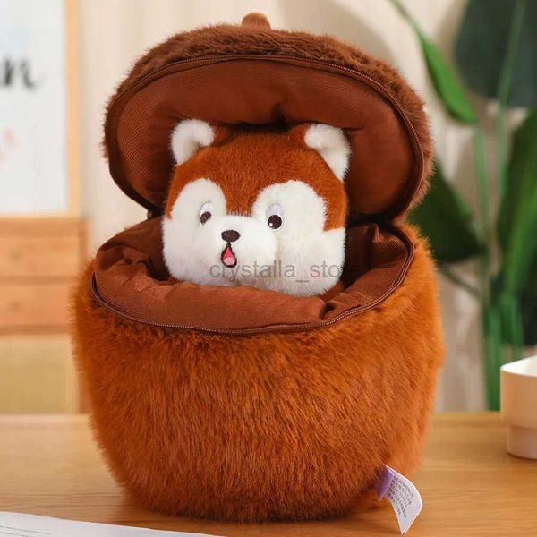 Películas TV Lave Toy Lindo Squirrel Doll Surprise Zip Up Egg Hideaway Lindos animales de peluche Muñecas Juguetes de lujo para regalos 240407