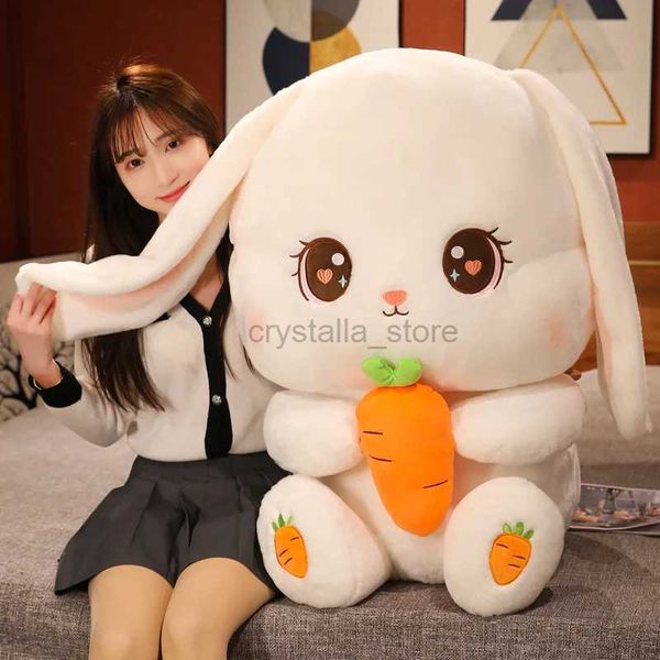 Films TV Toy en peluche kawaii lapin en peluche jouet 80cm grande taille animal en peluche lapin lapin soft dollow oreiller enfants toys anniversaire cadeau de Noël pour fille 240407