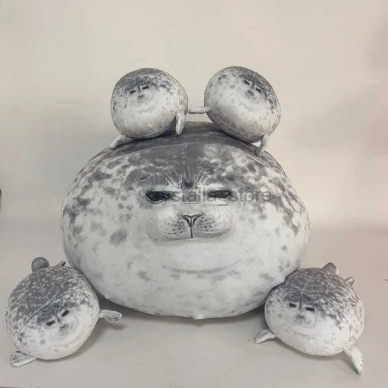 Filmer TV PLUSH Toy Mother and Son Angry Blob Seal Plush Toys Söta mjuka fyllda femdelar Chubby 3D Novelty SEAL-blixtlås Kudddockor för barngåva 240407