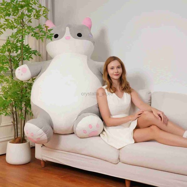 Films TV Toy en peluche Nouveau 150 cm Big Belly Cat Plux jouet en peluche Cat Plux Planche Soft Cat Cuir Shell Plushie Pillow Cadeaux pour Valentine Boys Girls 240407