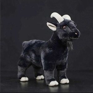 Films TV Toy Toy Ranch Ranch Animal Series Soft Cute Simulat Black Goat Mountain Lifeke Life Lots Toys Doll for Kids Children Halloween Gift 240407