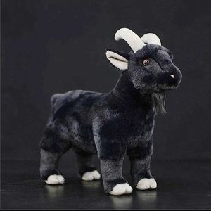 Movies TV Plush Toy Original Ranch Animal Series Soft Cute Simulation Black Goat Mountain Lifelike Plush Toys Doll For Kids Children Halloween Gift 240407