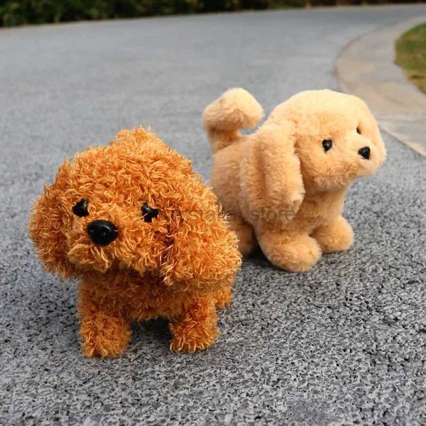 Películas TV Feathing Toy Simulación de peluche Realistic Smart Dog Children puede caminar y llamar a un robot de felpa eléctrica Pet Dog Regalo de Navidad 240407