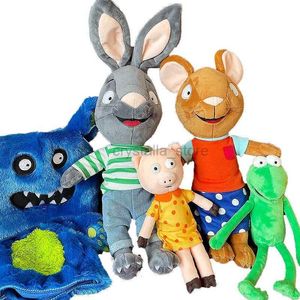 Films télévision en peluche ensemble de 5pcs 45cm pip et poses peluche jouets posi cochon doux animal de lapin de lapin plishie poupées d'anniversaire cadeau pour les enfants 240407