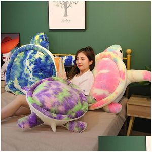 Películas TV Lave Toy Animales de peluche Toys P Lindo 35 cm Colorf Gran Tortuga de mar Lanzamiento de almohada Drop de entrega Dhguz