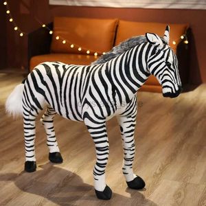 Movies TV Plush Toy Zebra Plush Animal Croses Soft Giant Giant Horse Realistisch Hukelma Sweaty Horse Lusama Plushie Toy Doll For Kid Gift 240407