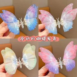 Verhuizen Butterfly Children's Forest Style Super Immortal Gradient Hairpin voor net Red Little Girl Wing Edge Clip