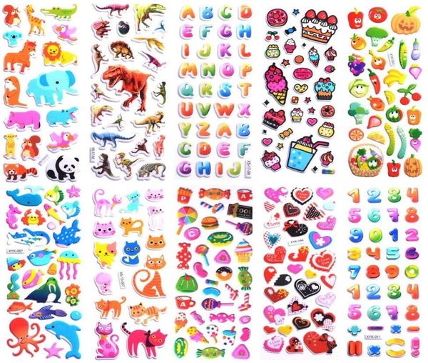 En mouvement des enfants moelleux autocollants 3D Color Stickers adaptés aux garçons et aux filles récompenses récompenses les albums d'artisanat3898690