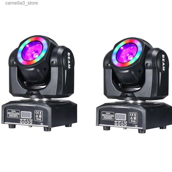 Film de tête mobile 2pcs 60W LED BEAM MINI CHEE DE MOTION 65W AVEC SMD5050 RGB 3IN1 Super Bright 60W DJ DMX Control Q231107