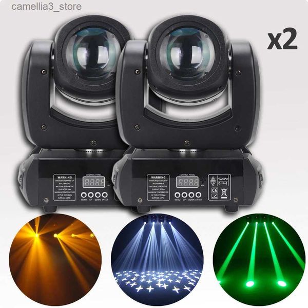 Moving Head Lights 2 pièces/lot nouveau 100W LED tête mobile effet de scène éclairage pour Dj Disco boîte de nuit faisceau de mariage Spot Sharpy DMX Modes sonores luminaire Q231107