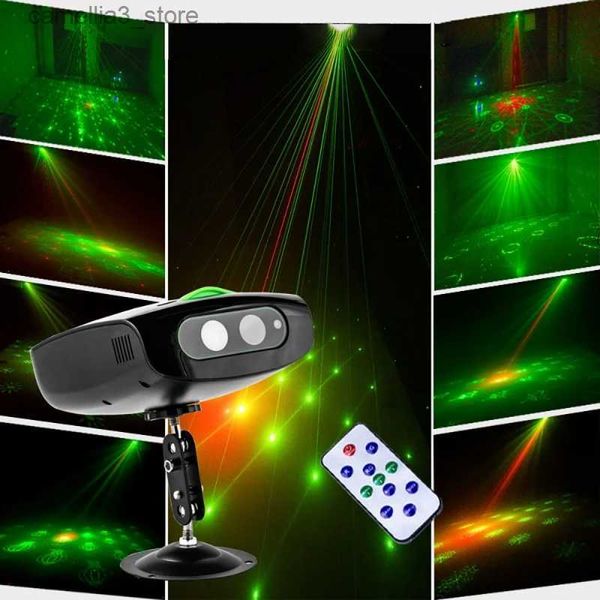 Lumières principales mobiles DJ Disco Laser Stage Light 60 + 24 Mode Télécommande Commande vocale Gobo Lampe KTV Party Club Halloween Lumière décorative de Noël Q231107